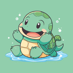 Cute Cartoon Turtle: Adorable Character Illustration for Kids