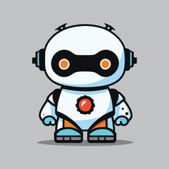 Cute Futuristic Robot Character Design  cartoon illustration vector icon sticker