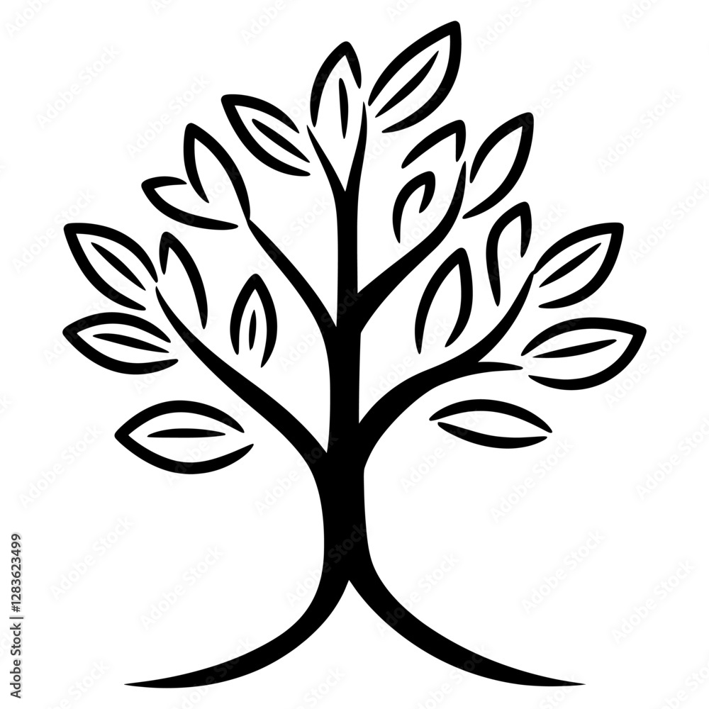 Poster tree minimalist graphics pattern vector