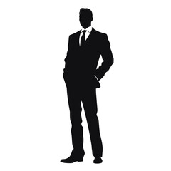 Businessman silhouette style suit vector