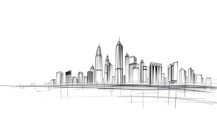 Fototapeta premium Pencil drawing of the city