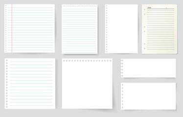 Empty ripped notepaper on isolated background. vector stock illustration