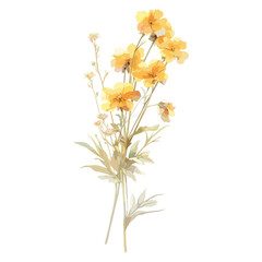 Obraz premium Primrose art illustration watercolor vector