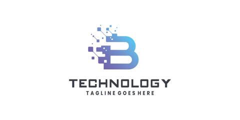 Letter B logo design for technology © gibran fatih
