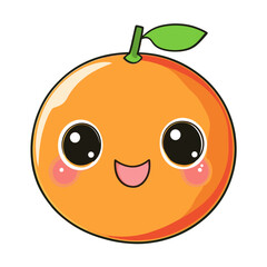 Fototapeta premium Orange kawaii fruit cute vector