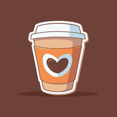 Coffee Cup with Heart - Vector Illustration for Coffee Lovers