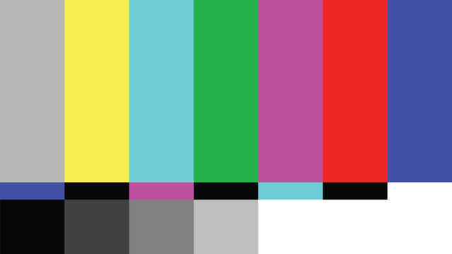 Tv no signal footage background Color bar rgb static screen for video 16:9  Full HD, 4K, 8K, resolutions vector illustration