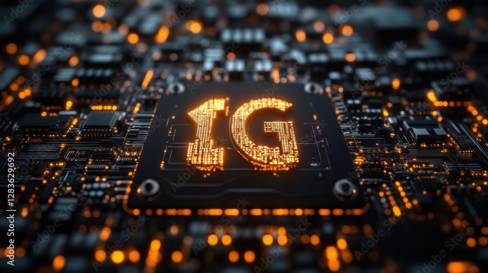 Poster an abstract technology background showcases the concept of 1g network