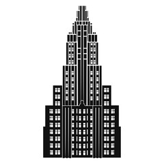 Obraz premium Art deco skyscraper facade architecture illustration silhouette vector