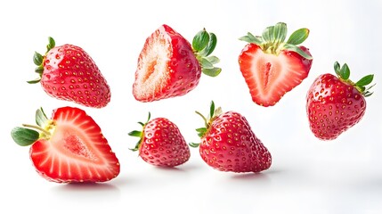 Falling Strawberries slice, Cutout.