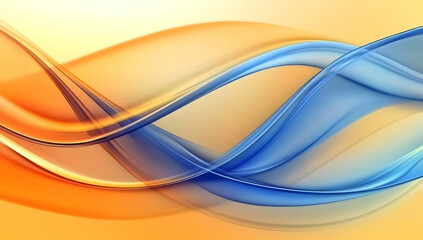 Obraz premium Abstract background with colorful waves, in the of orange and blue color