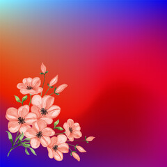 pink background with flowers