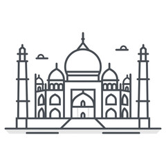 Fototapeta premium Golden mosque outline vector architecture minimalist drawing vector