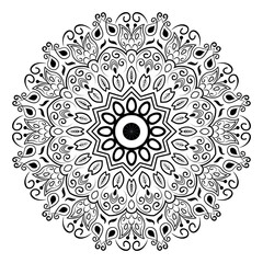 Black & White Mandala Design Template