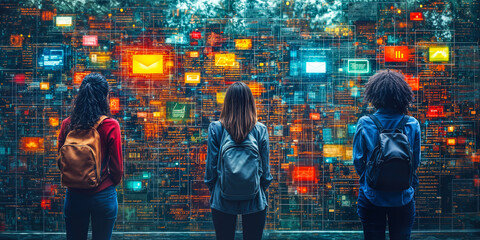 Obraz premium AI Enhancing Social Media Interaction with Personalized Content Management and Diverse User Experiences