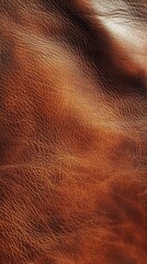 Fototapeta premium Textured Leather: A close-up view reveals the intricate texture of tanned leather, showcasing its natural grain, subtle variations in color, and the luxurious feel of the material.