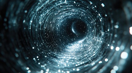 Obraz premium Abstract swirling tunnel into cosmos. Possible use Background, graphic design, science fiction