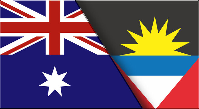 Flags of Australia and Antigua and Barbuda. Australian Antigua and Barbuda flag