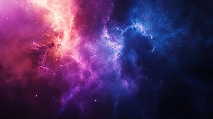 Naklejka premium Celestial Symphony: A mesmerizing display of cosmic colors and swirling nebulas. This awe-inspiring image captures the vastness and beauty of space, with vibrant hues of purple, pink.