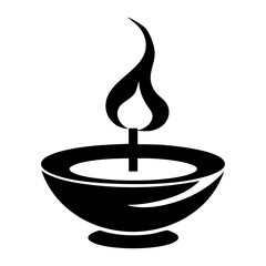 Incense icon illustration simple black vector