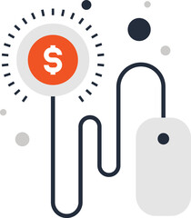 pay per click flat web icon concept