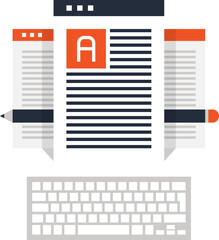 copywriting flat web icon concept