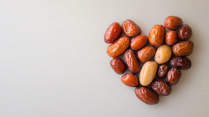Obraz premium Dates forming heart shape radiates love, perfect gift for affection gesture