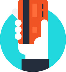 card payment flat web icon concept