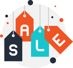 sale flat web icon concept