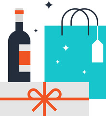 holidays shopping flat web icon concept