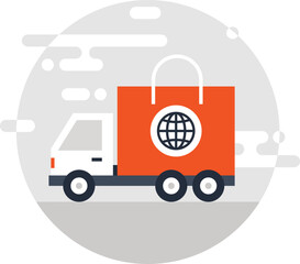 delivery flat web icon concept