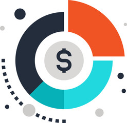 return of investment flat web icon concept