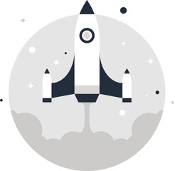 launch flat web icon concept