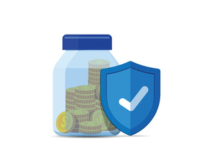 Obraz premium Financial insurance guarantees money protection concept stock illustration.