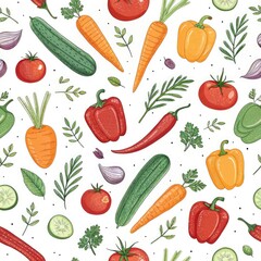 Vibrant Veggie Seamless Pattern