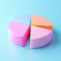 Obraz premium A colorful pie chart illustrates four sectors of a pie