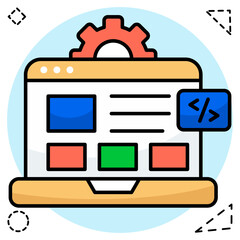 Unique design icon of web coding