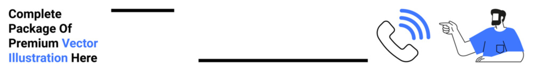Smartphone, ringing phone icon, person gesturing for interaction. Ideal for customer service, tech assistance, communication, business consultation, user support, hotline services flat landing page
