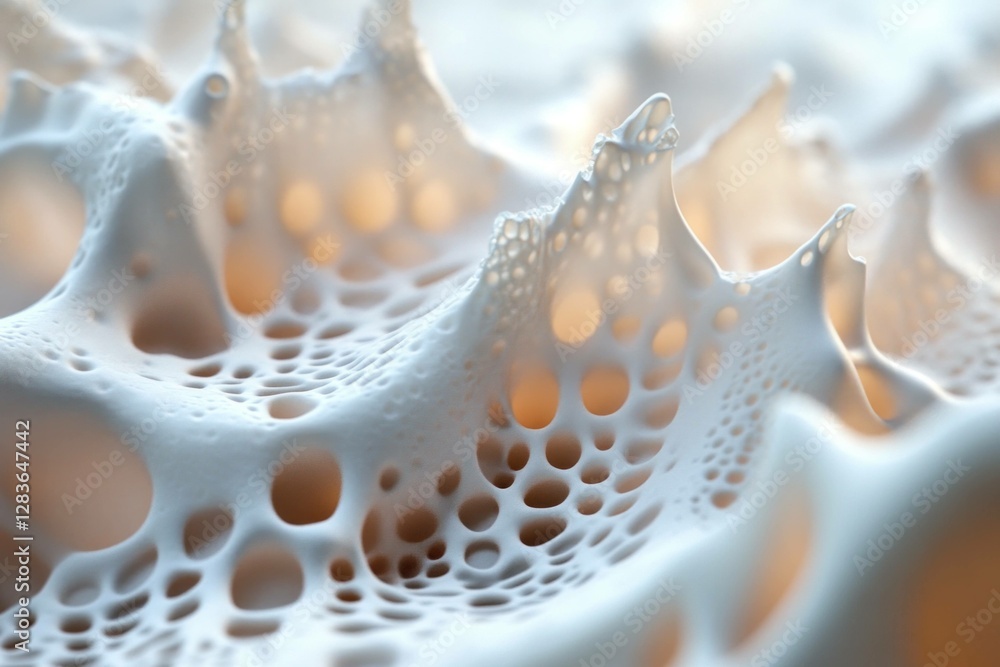 Poster abstract close up of a textured surface showcasing intricate bubbles and organic shapes, perfect for