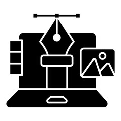 A colored design icon of bezier tool