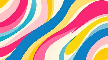 Obraz premium Vibrant Retro Waves, A Dynamic and Colorful Abstract Illustration