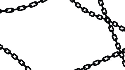 iron chain set from straight to curved. vector illustration isolated on white background.