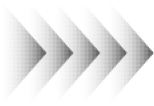 Vector grunge arrow halftone abstract.Dots texture background.