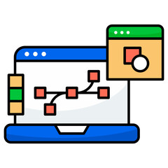 Conceptual flat design icon of hierarchy
