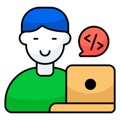 An icon design of programmer isolated on white background