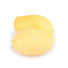 mango yellow Peel square cube piece isolated on white background