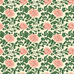 Elegant Vintage Floral Rose Pattern for Design Projects