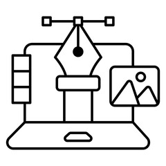 A colored design icon of bezier tool