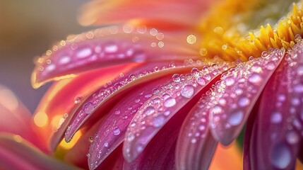 Gerbera with dew close-up