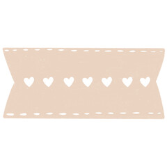 Minimalist beige tag with heart cutout design, perfect for journaling, scrapbooking, and decorations.